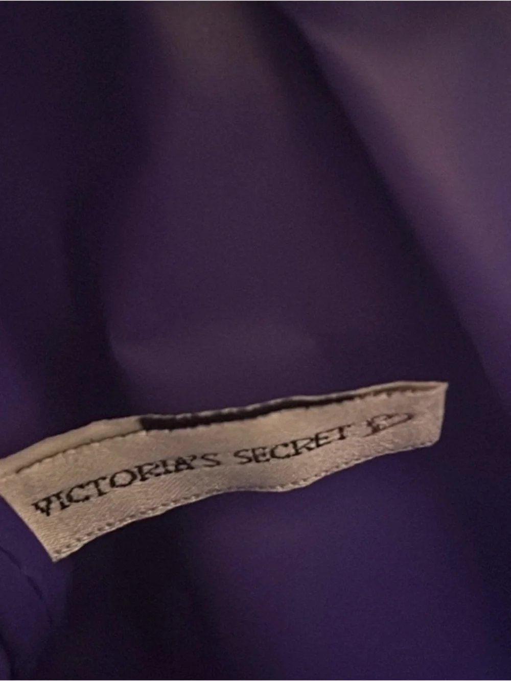Victoria's Secret Purple Satin Fold-Over Cosmetic Case